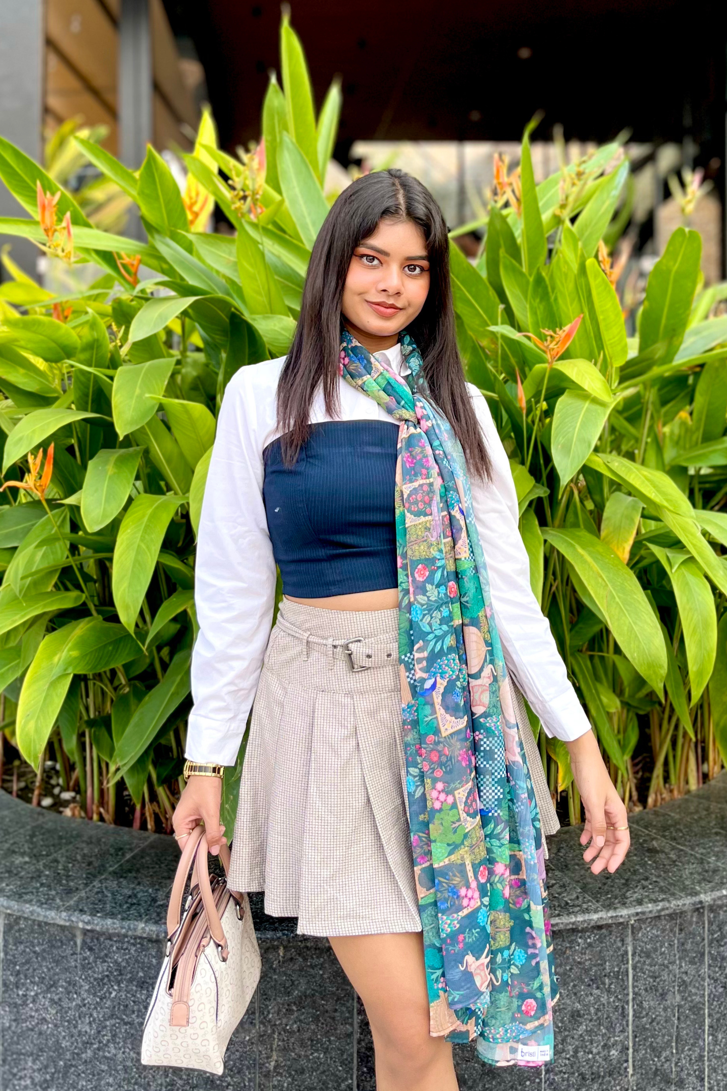 Bristi Green Chiffon Scarf