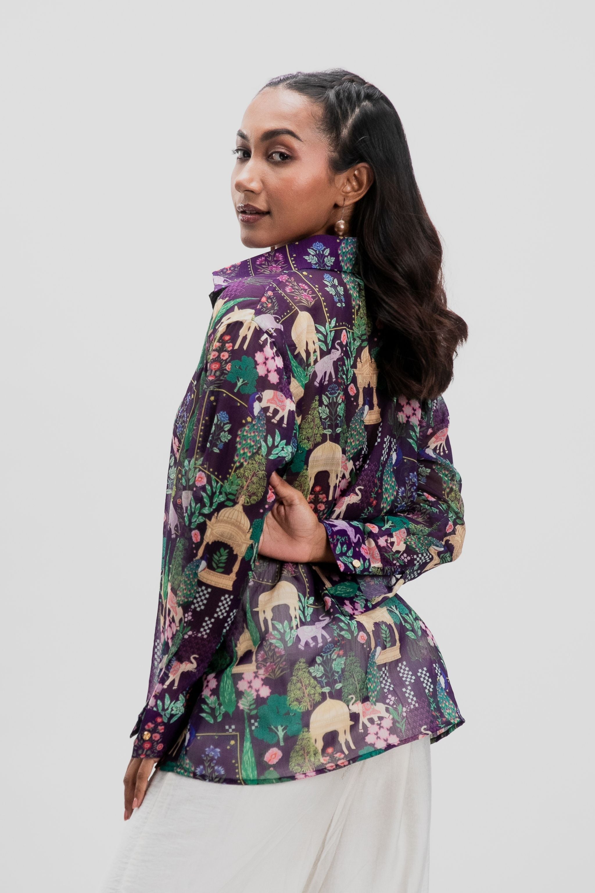 BRISTI ABHA PURPLE SHIRT