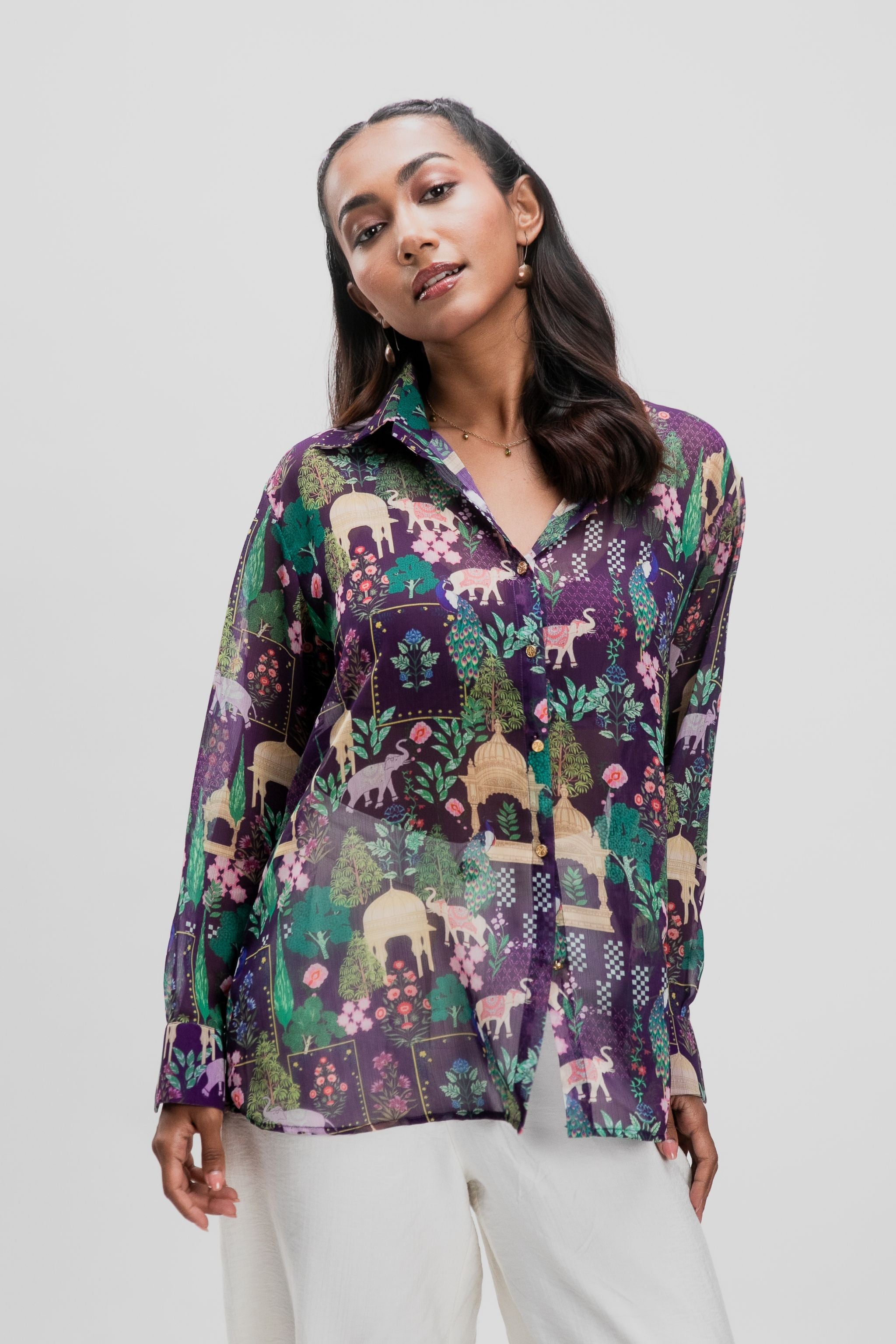 BRISTI ABHA PURPLE SHIRT