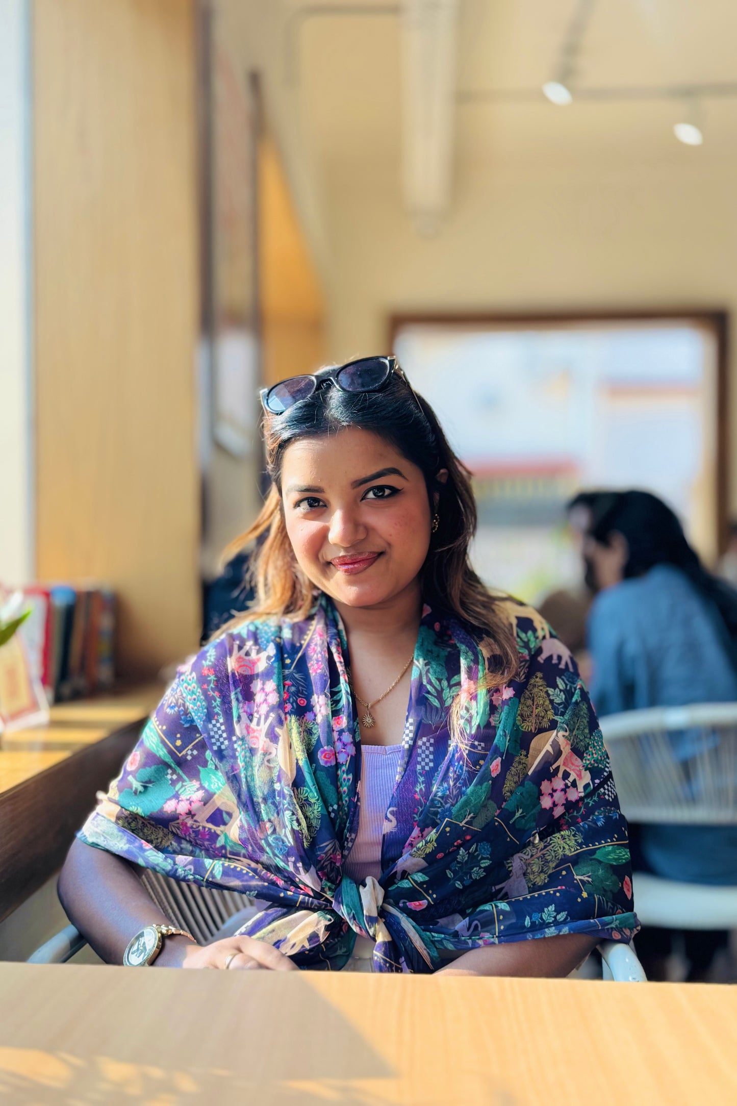 Bristi Purple Chiffon Scarf