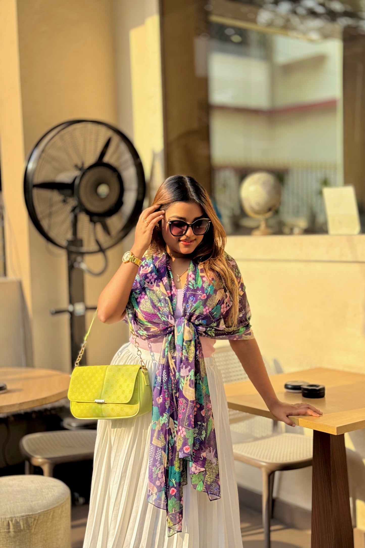 Bristi Purple Chiffon Scarf