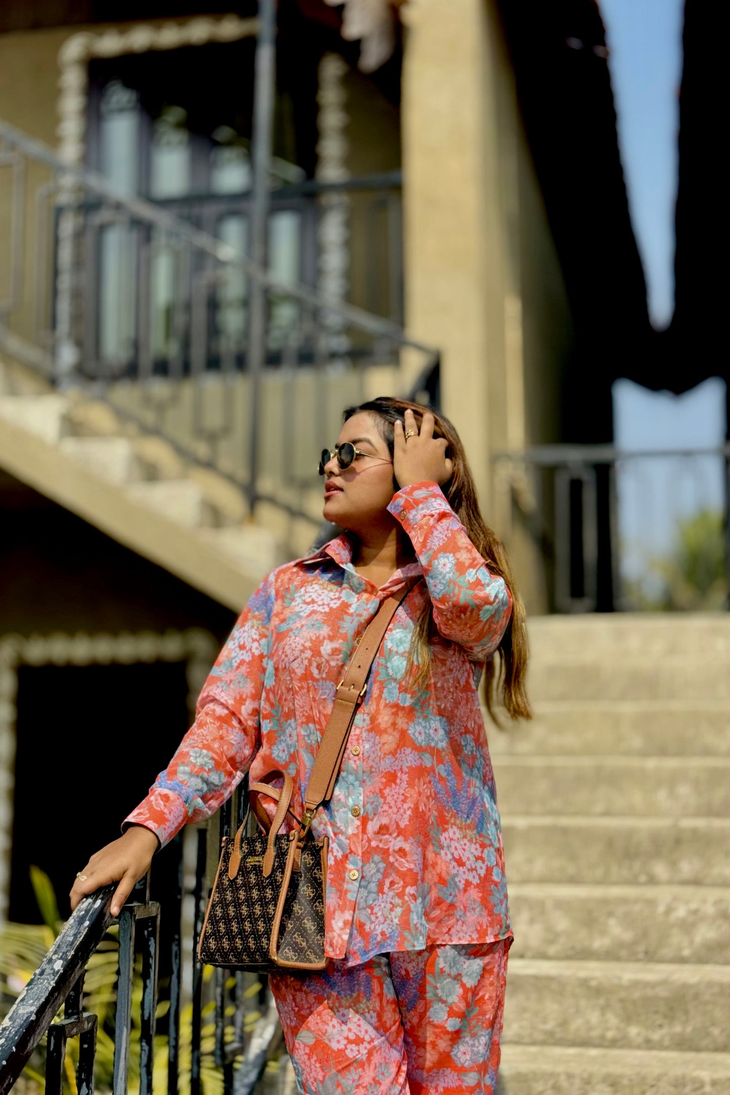 ABHA CHIFFON CO-ORD ORANGE