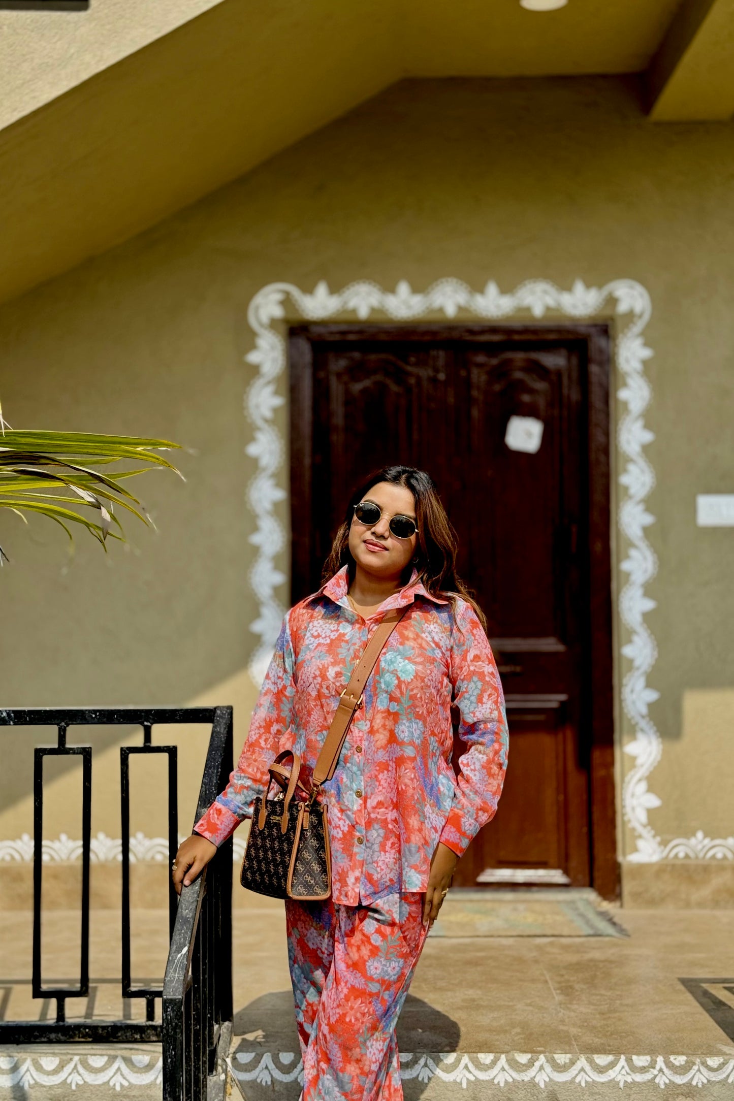 ABHA CHIFFON CO-ORD ORANGE