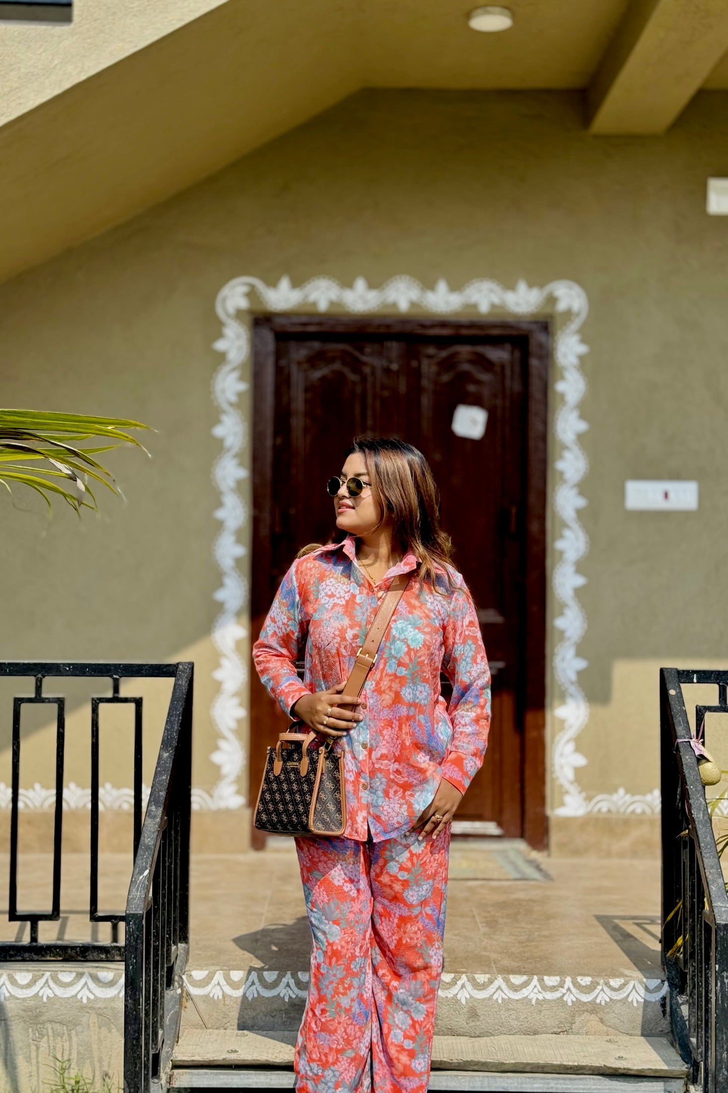 ABHA CHIFFON CO-ORD ORANGE