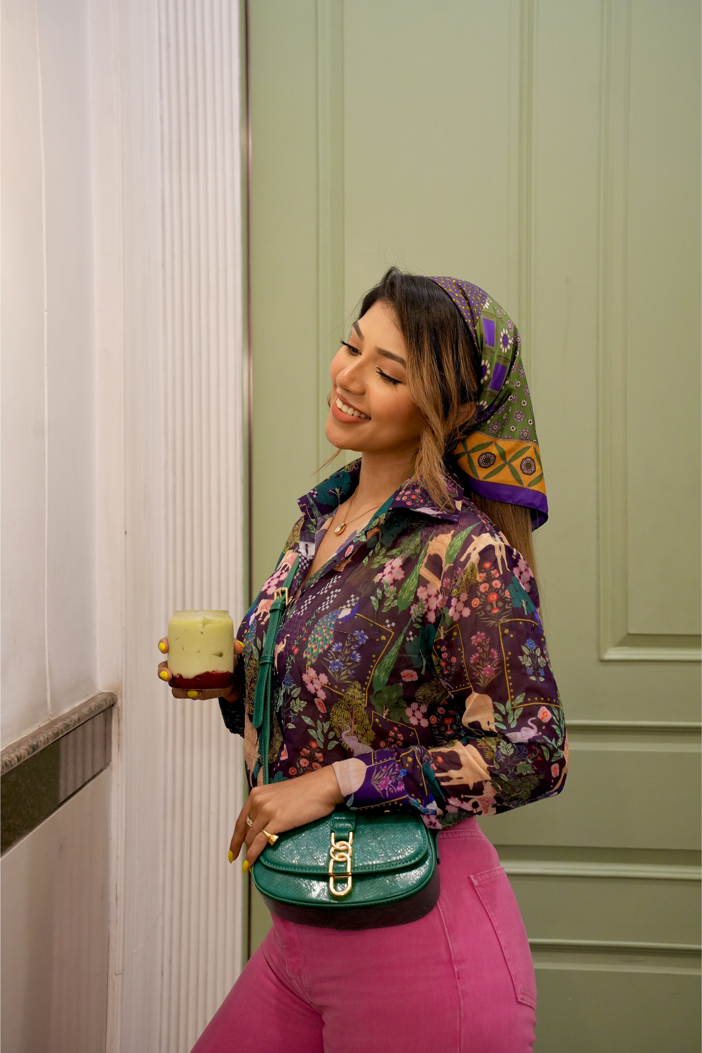 ABHA PURPLE CHIFFON SHIRT