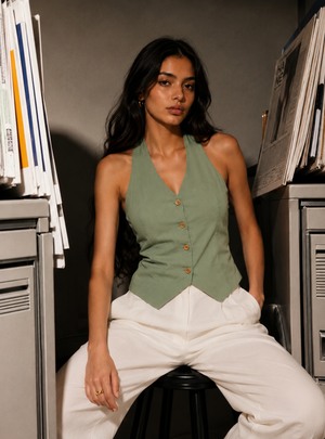 Green Halterneck Waist-Coat
