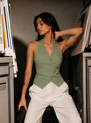 Green Halterneck Waist-Coat