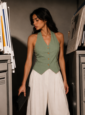 Green Halterneck Waist-Coat