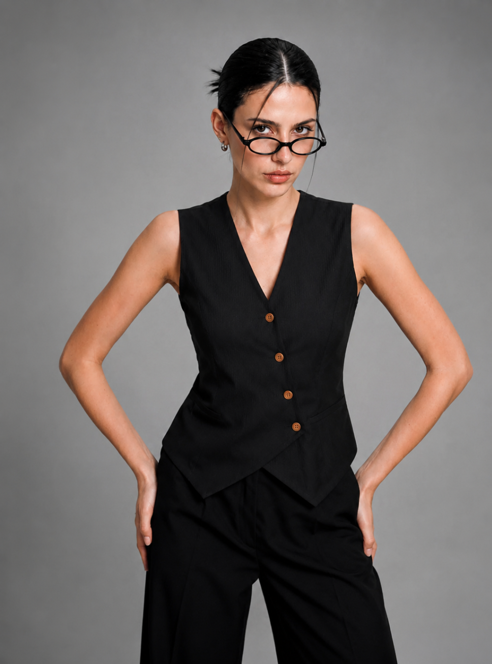 Black Waist-Coat Asymmetric
