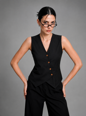 Black Waist-Coat Asymmetric