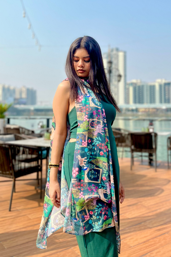 Bristi Green Chiffon Scarf