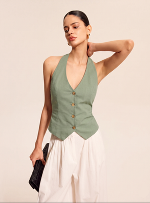 Green Halterneck Waist-Coat