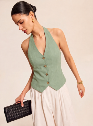 Green Halterneck Waist-Coat