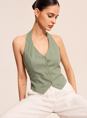 Green Halterneck Waist-Coat