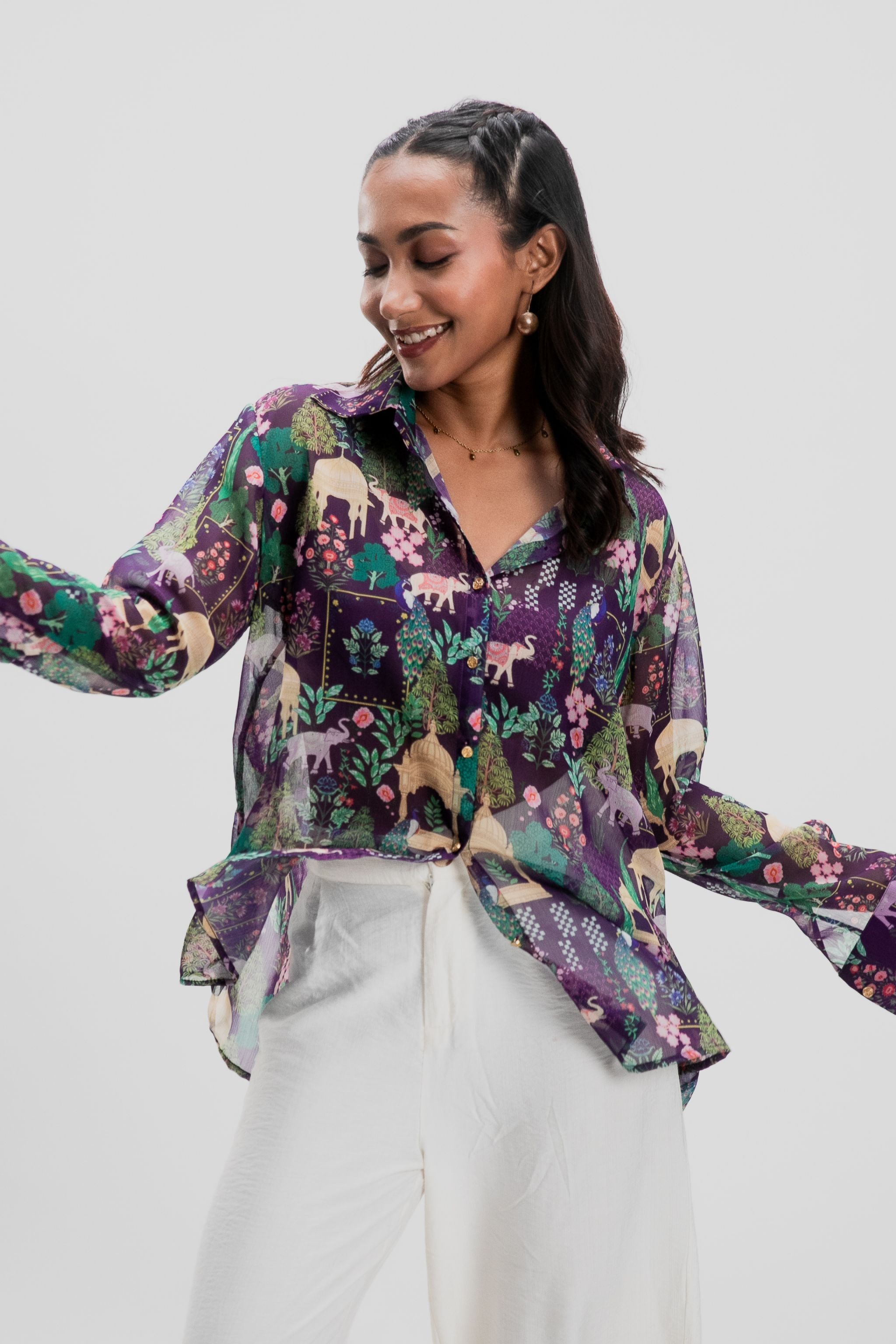 BRISTI ABHA PURPLE SHIRT