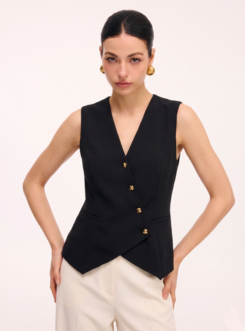 Black Waist-Coat Asymmetric