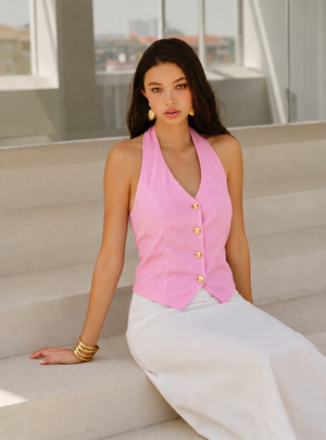 Pink Halterneck Waist-Coat