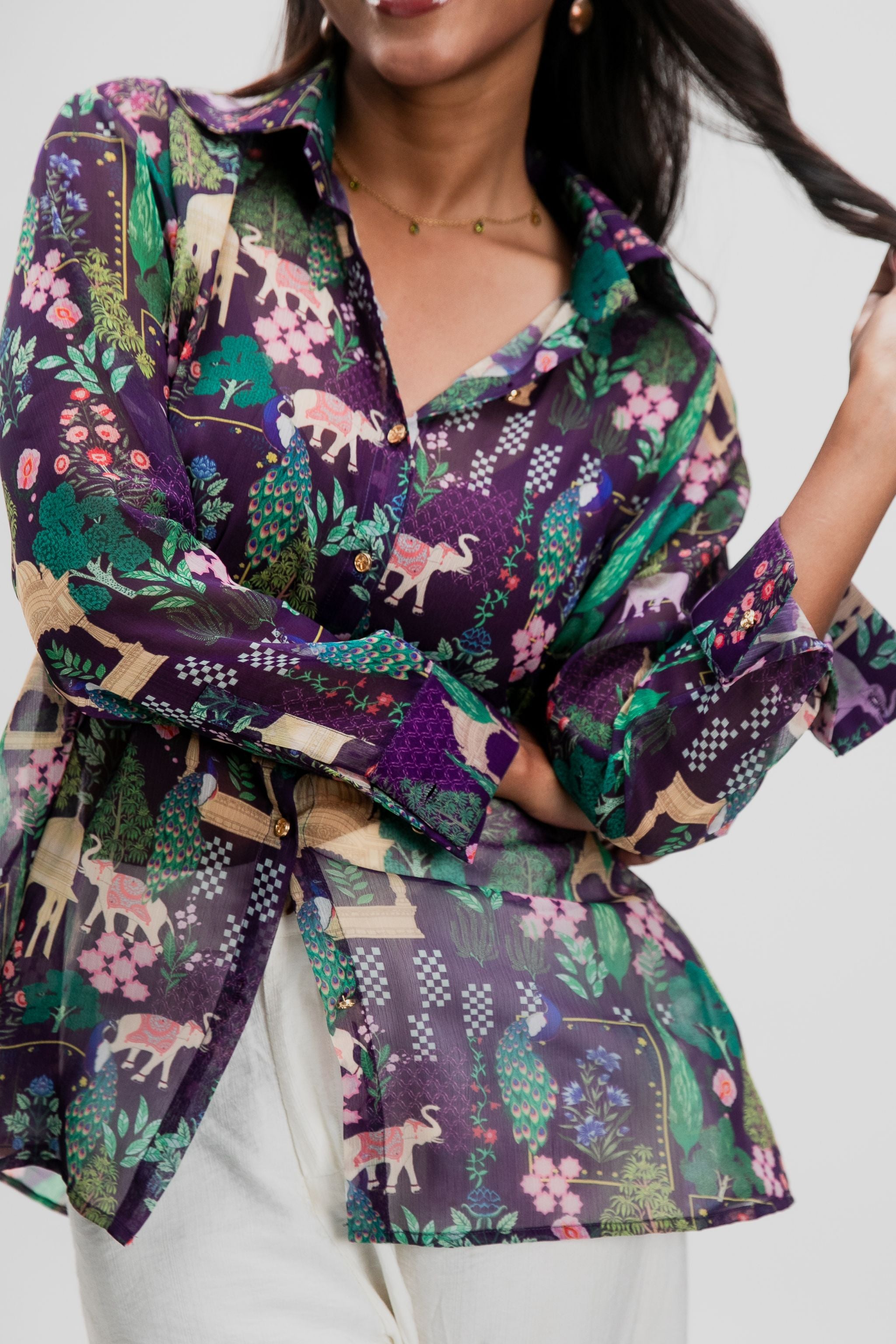 BRISTI ABHA PURPLE SHIRT