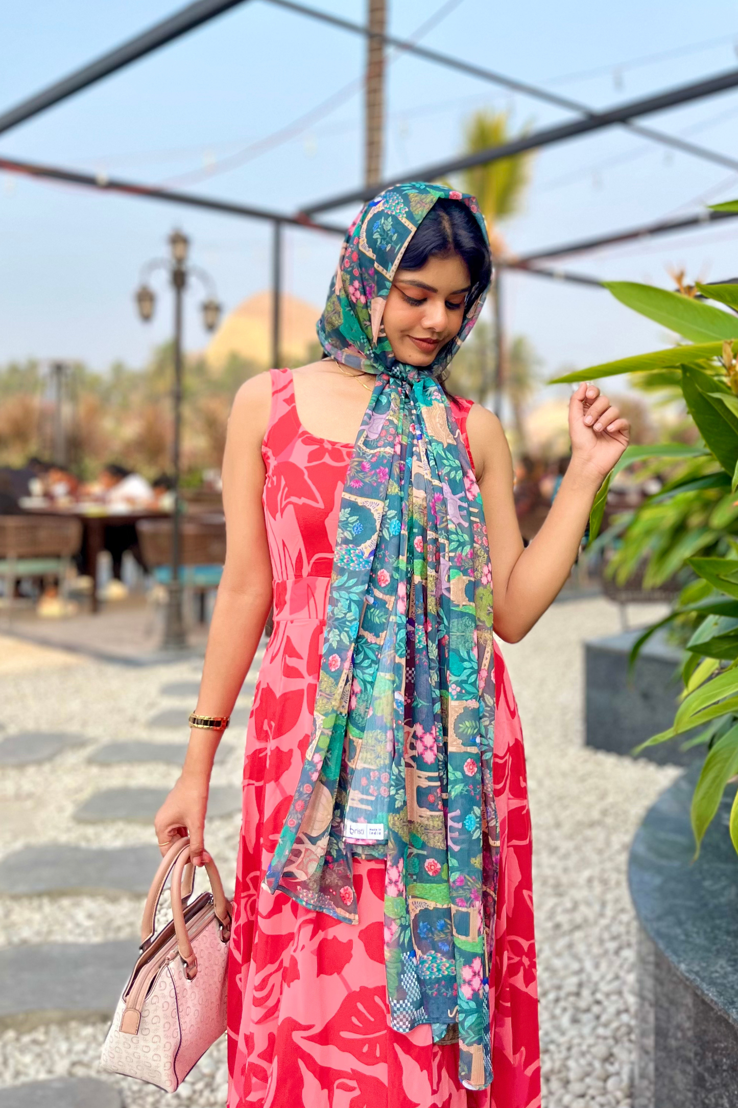 Bristi Green Chiffon Scarf
