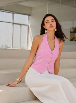 Pink Halterneck Waist-Coat