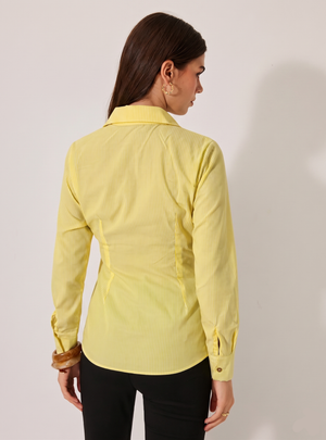 Yellow Stripe Wrap Shirt