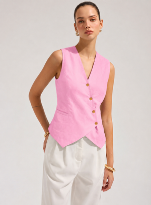 Pink Waist-Coat Asymmetric