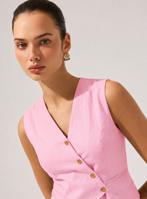 Pink Waist-Coat Asymmetric