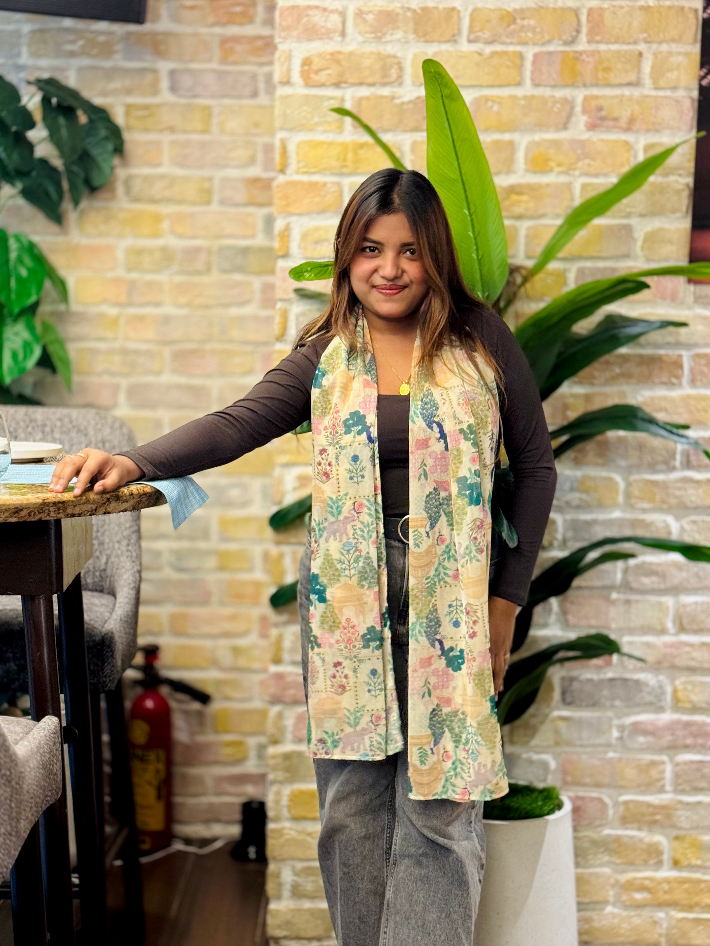 Bristi White Chiffon Scarf