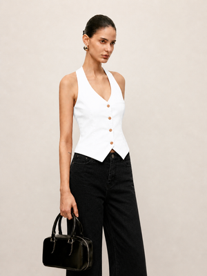 White Halterneck Waist-Coat