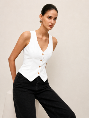 White Halterneck Waist-Coat