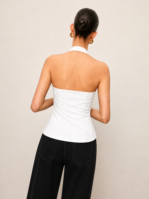 White Halterneck Waist-Coat