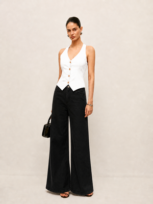 White Halterneck Waist-Coat
