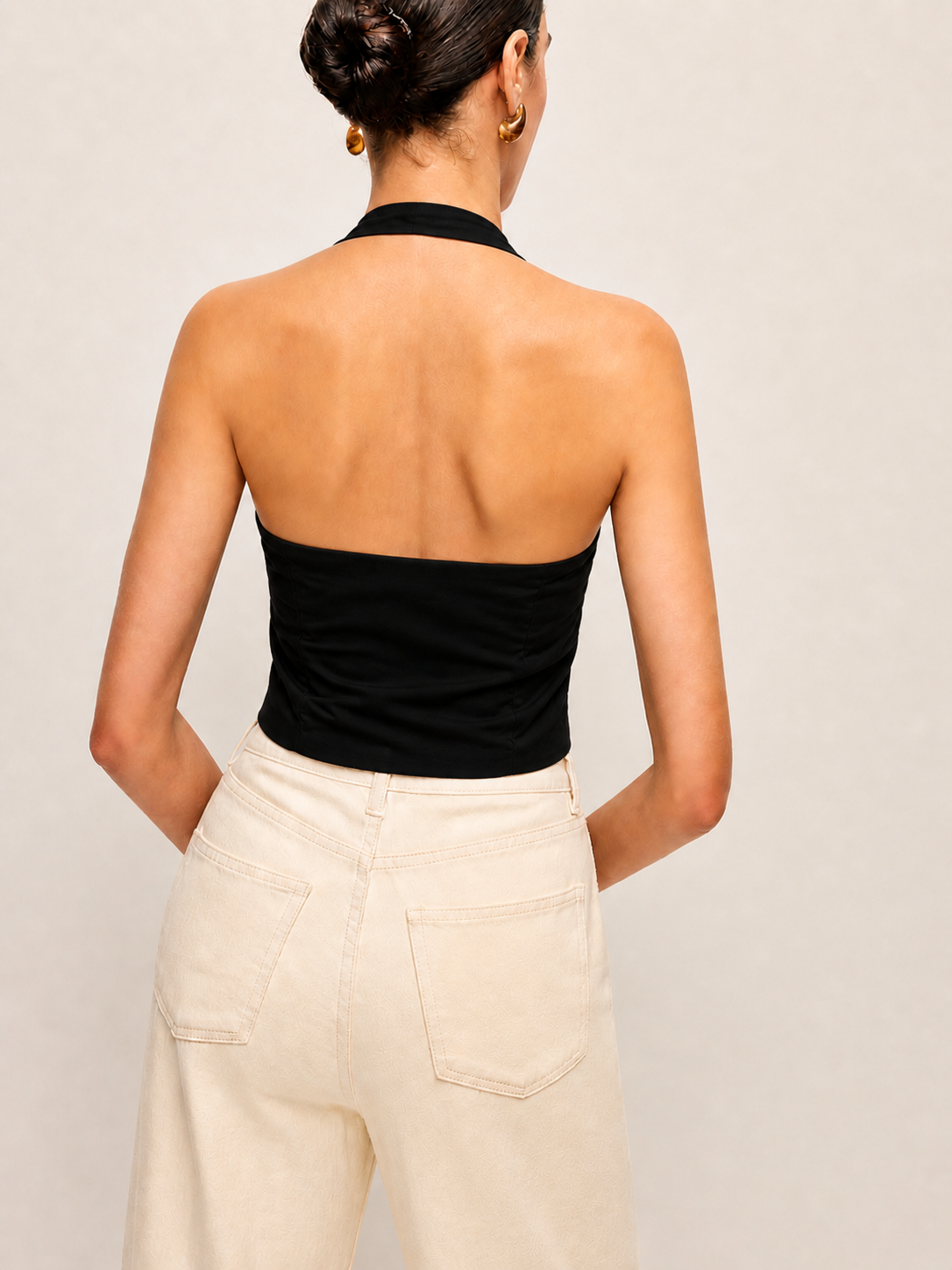 Black Halterneck Waist-Coat