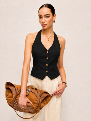 Black Halterneck Waist-Coat