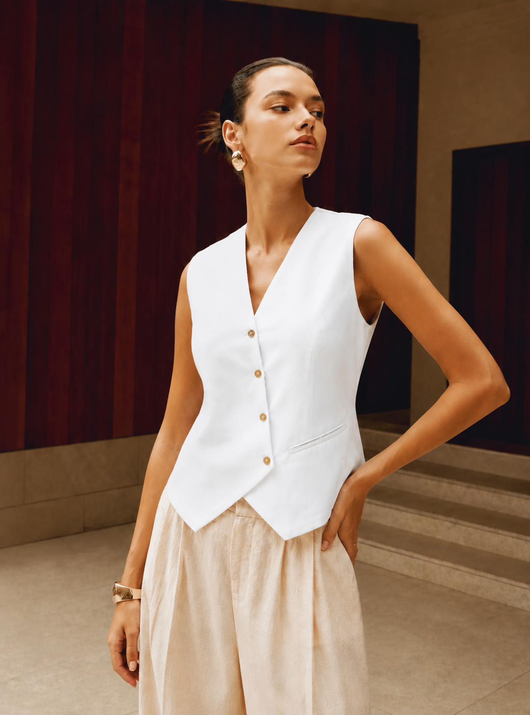 White Waist-Coat Asymmetric