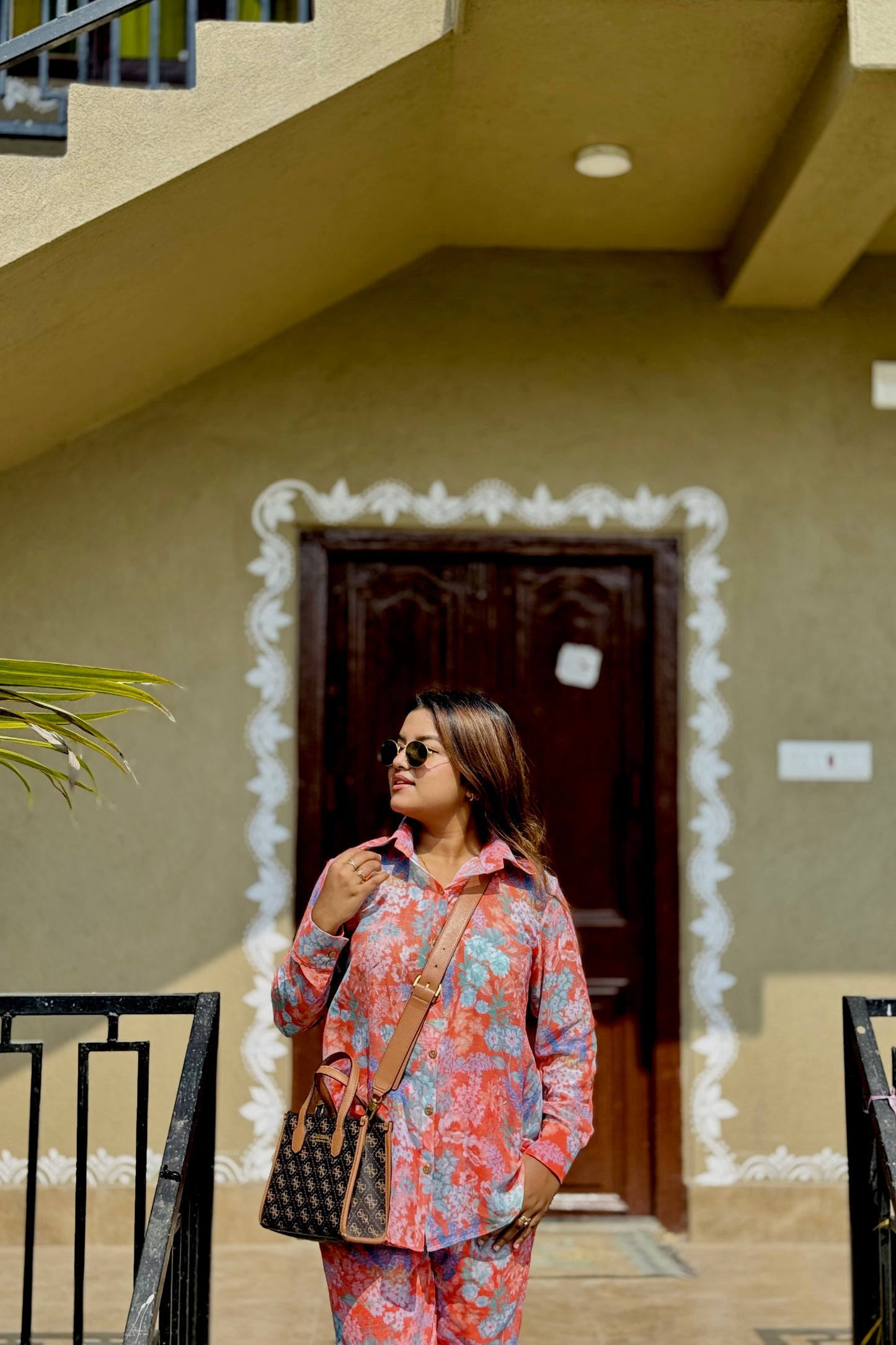 ABHA CHIFFON CO-ORD ORANGE