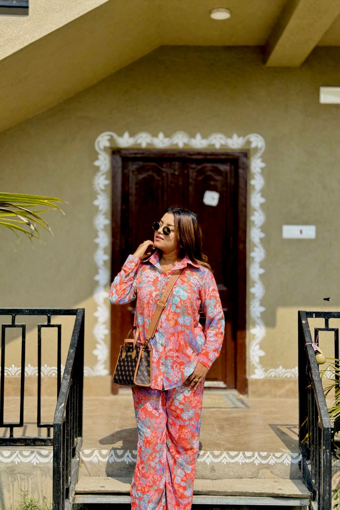 ABHA CHIFFON CO-ORD ORANGE