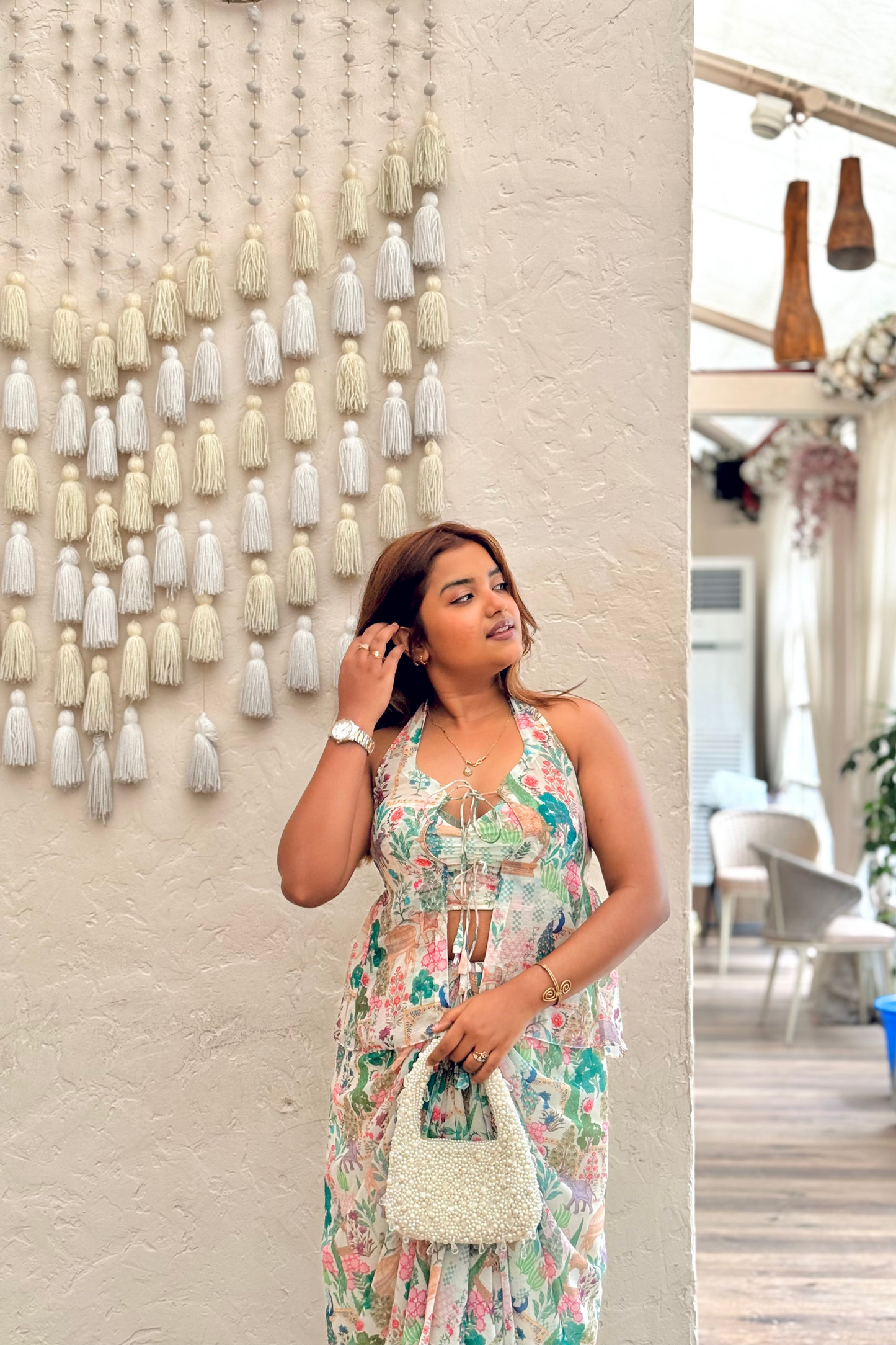 BRISTI ISHTAR CHIFFON SET WHITE