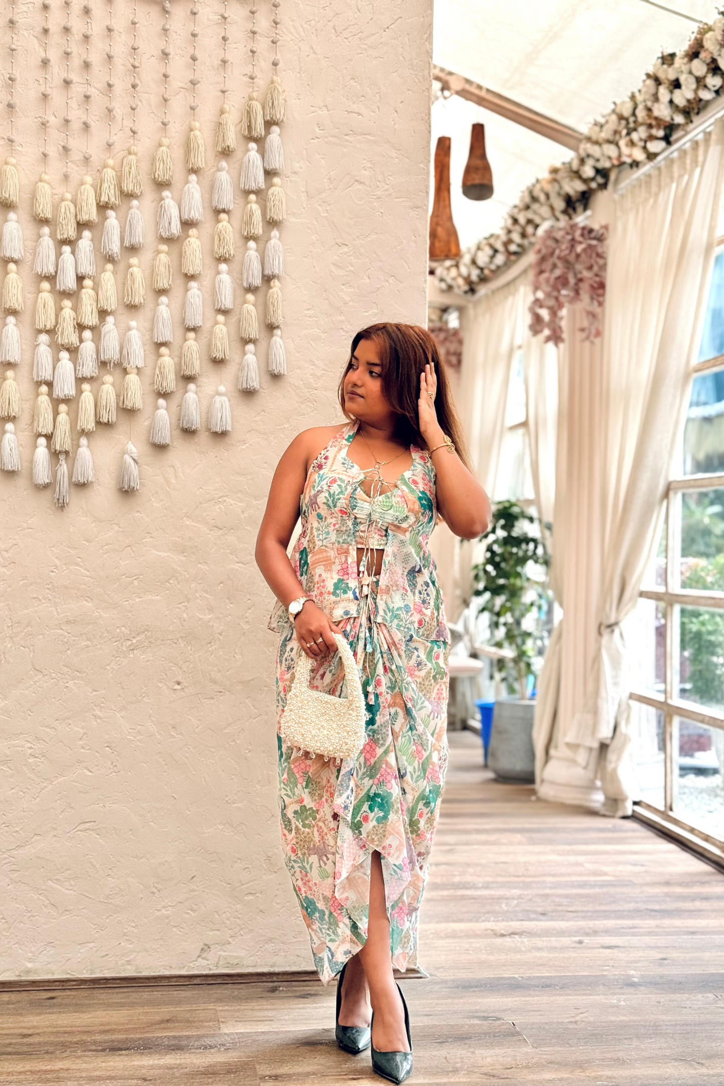 BRISTI ISHTAR CHIFFON SET WHITE