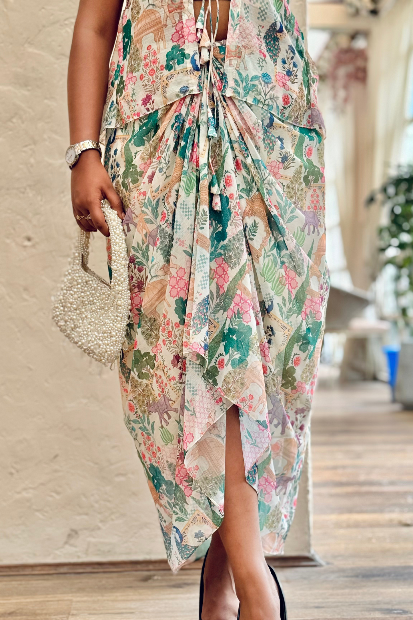 BRISTI ISHTAR CHIFFON SET WHITE