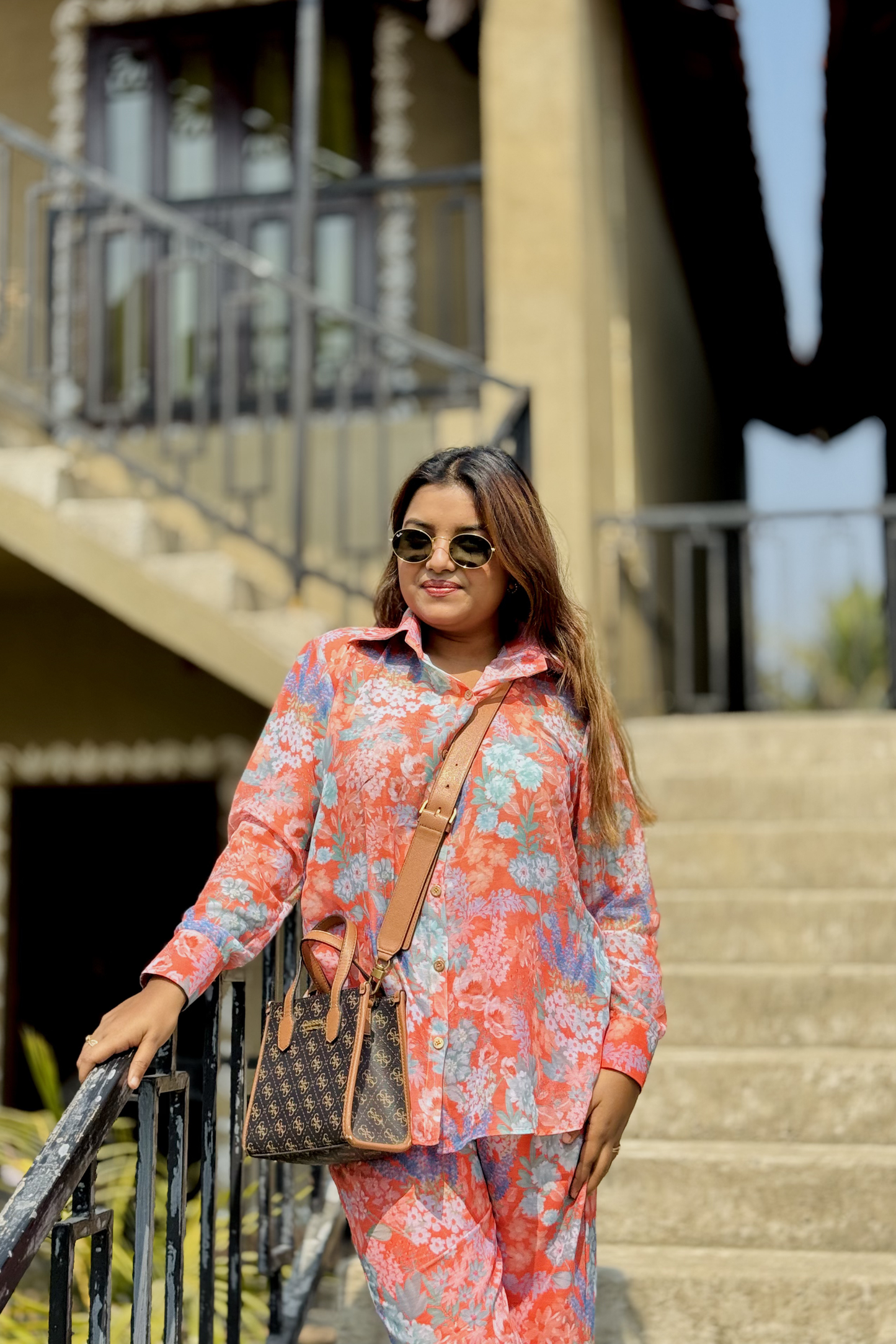 ABHA CHIFFON CO-ORD ORANGE