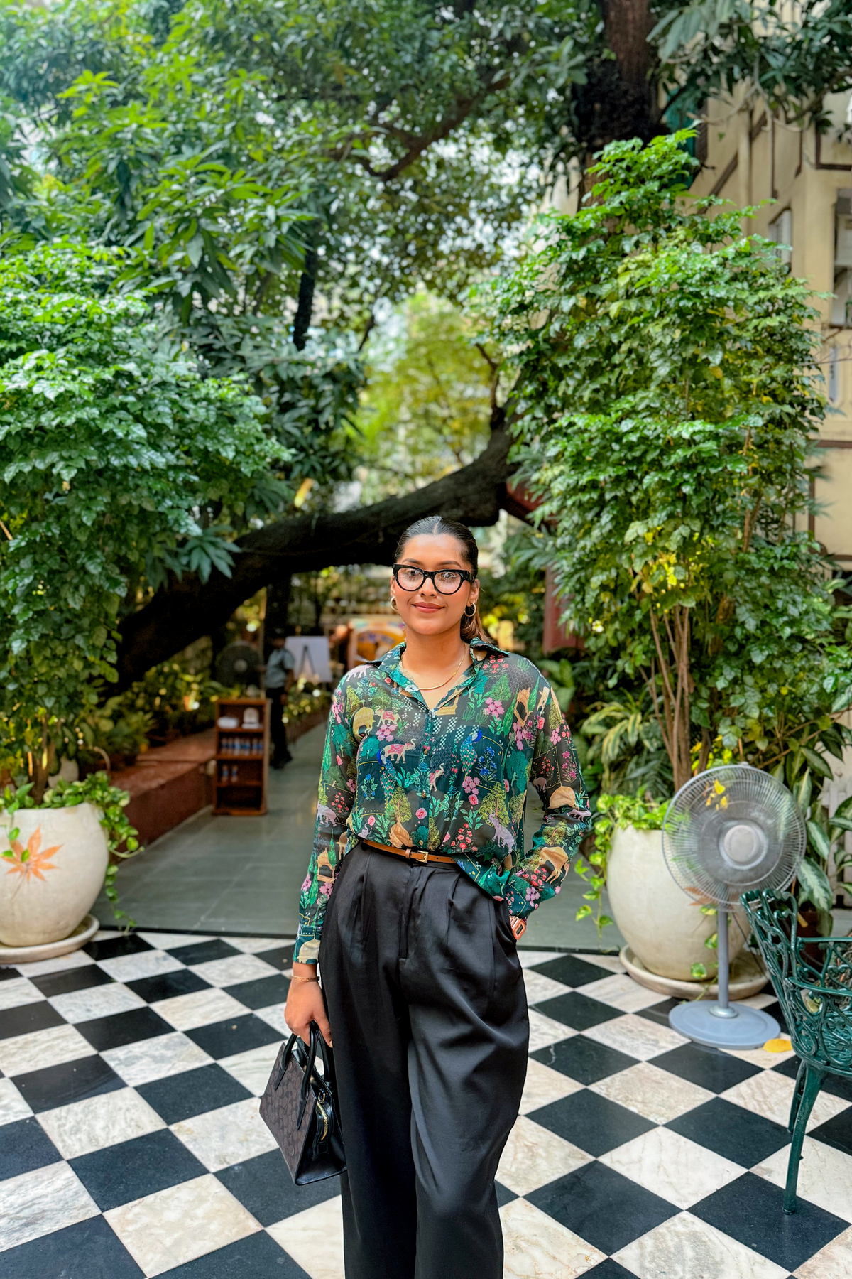 ABHA GREEN CHIFFON SHIRT