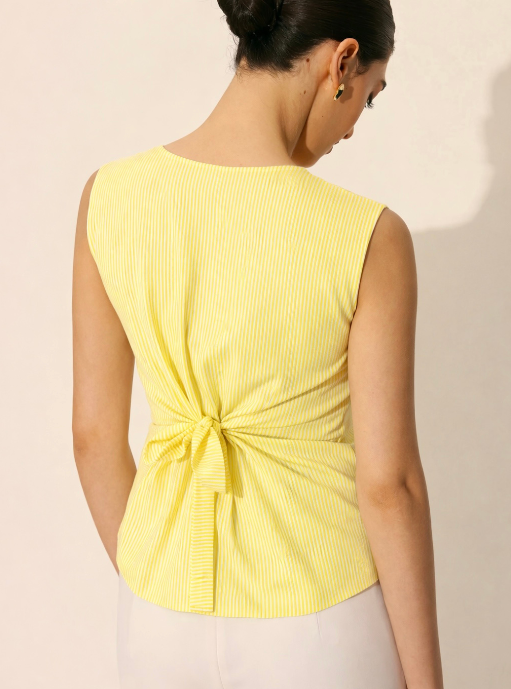 Yellow Stripe Waist-Coat Assymetric