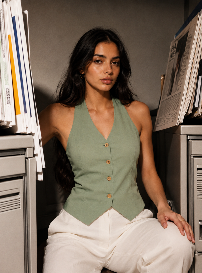 Green Halterneck Waist-Coat
